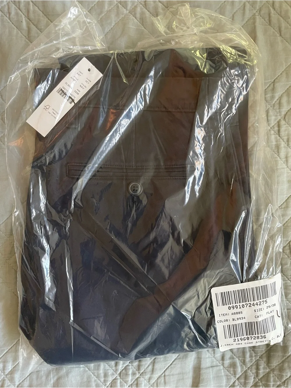 J. CREW 484 Slim-fit stretch chino pant in Navy Size 29/38 NWT $98 AR885